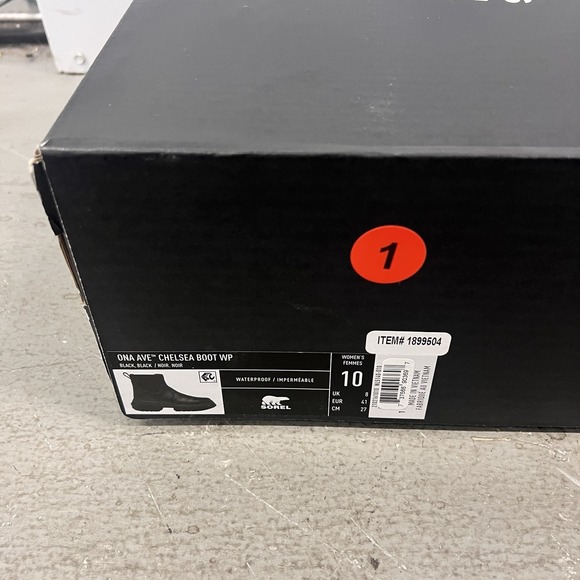 SOREL Ona Ave Chelsea Boot WP Black Women's Size 10 Waterproof Leather Lug Sole - Picture 8 of 8